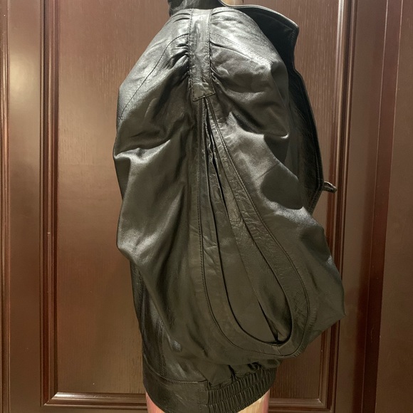 Khazar Khaz Jackets & Blazers - Leather bomber jacket dolman sleeve